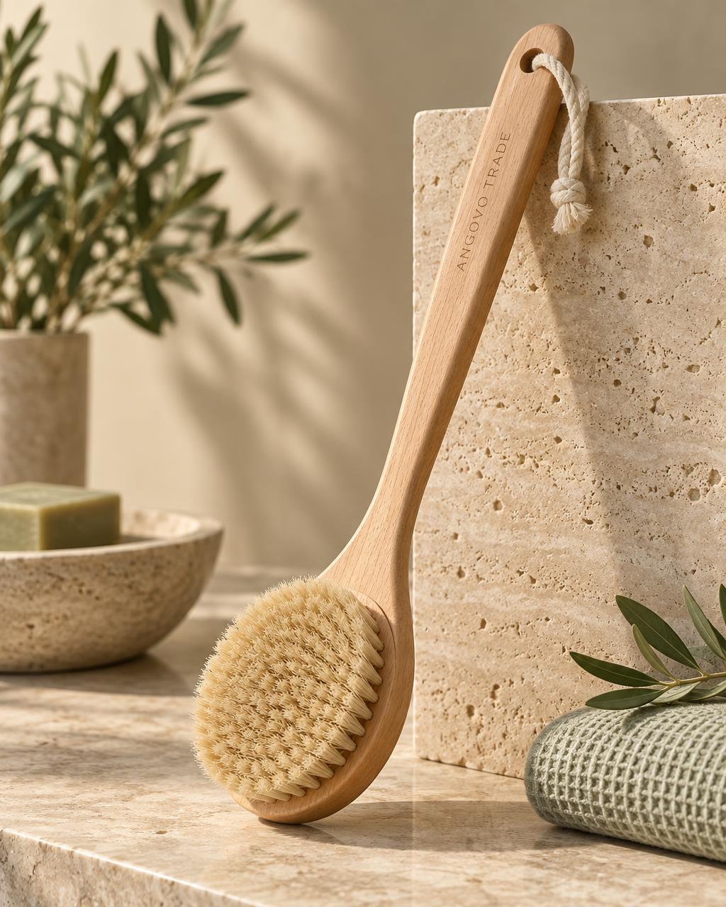Long-Handle Wooden Body Brush